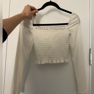 REFORMATION - WHITE LONG SLEEVE TOP - SIZE SMALL